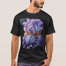 Iris floral morado y azul con barba