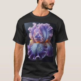 Camiseta Iris floral morado y azul con barba