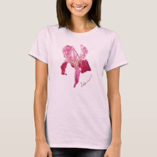 Camiseta Iris Ruby rojo impreso en la parte superior rosa