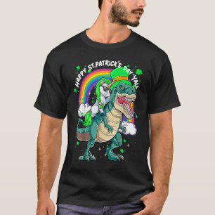 Camiseta Iris Unicornio Riendo rex Dinosaur feliz St patri
