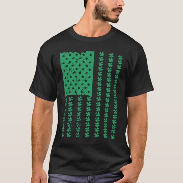 Camiseta Irish American Flag C St Patricks Day Shamrock  1 (Anverso)
