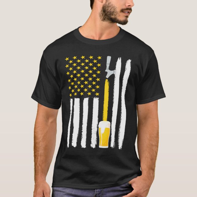 Camiseta Irish American Flag Draft Beer Shamrock Beer Day M (Anverso)