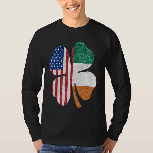 Camiseta Irish American Flag Ireland Flag Patricks Day Sham (Anverso)