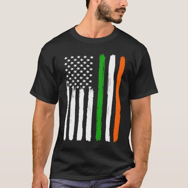 Camiseta Irish American Flag Ireland Flag ST PATRICK'S DAY  (Anverso)