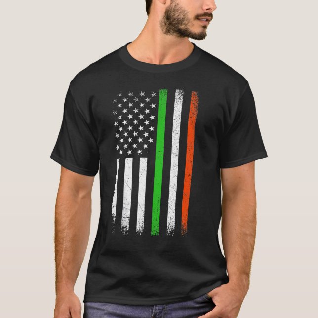 Camiseta Irish American Flag Ireland Flag ST PATRICKS DAY L (Anverso)