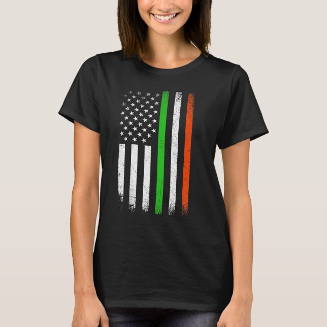 Camiseta Irish American Flag Ireland Flag ST PATRICKS DAY L (Anverso)