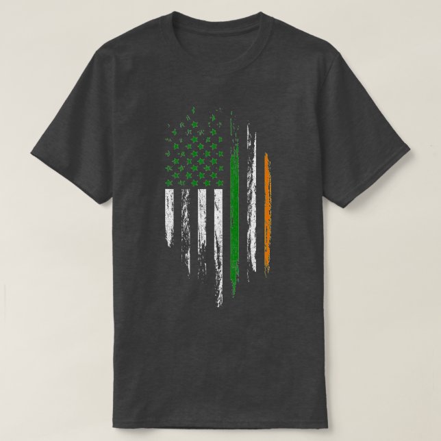 Camiseta Irish American Flag Ireland Pride St Patrick's Day (Diseño del anverso)