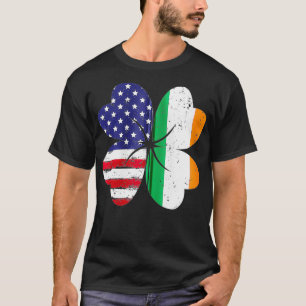 Camiseta Irish American Flag Ireland Shamrock St Patricks D