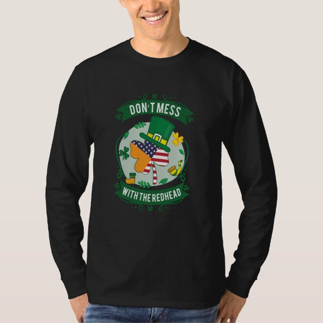Camiseta Irish American Flag Ireland St Patrick's Day Shamr (Anverso)