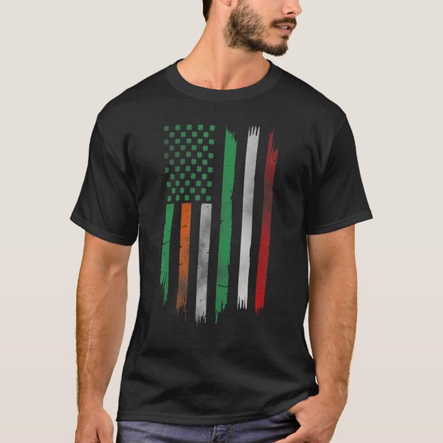 Camiseta Irish American flag Patrick's day Ireland Italy fl (Anverso)