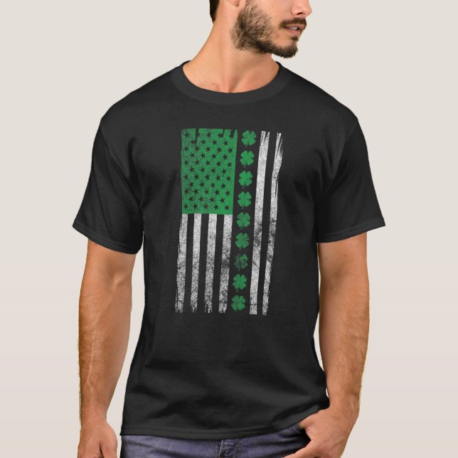 Camiseta Irish American flag Shamrock Stripes Cool Ireland  (Anverso)