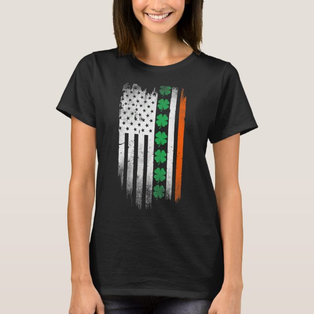 Camiseta Irish American flag Shamrock Stripes Cool Ireland  (Anverso)