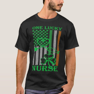 Camiseta Irish American Flag St Patrick's Day One Lucky Nur