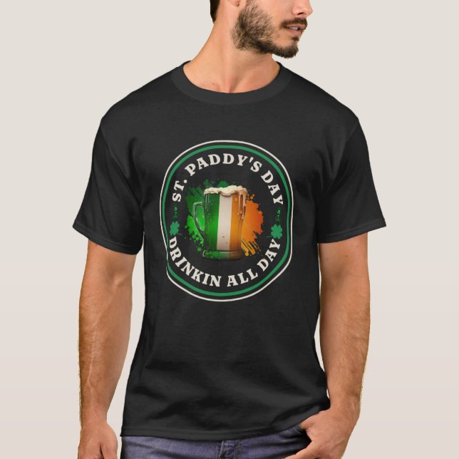 Camiseta Irish Beer Ireland Flag St Patricks Day  Drinking  (Anverso)
