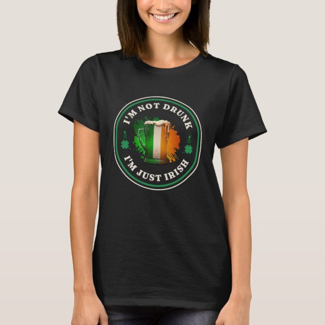 Camiseta Irish Beer Ireland Flag St Patricks Day  Drinking  (Anverso)