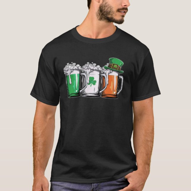 Camiseta Irish Beer Ireland Flag St Patricks Day Men Women  (Anverso)