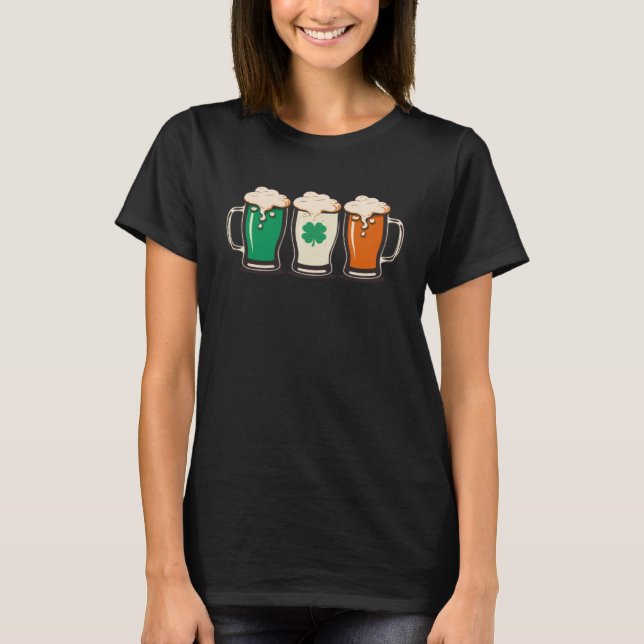 Camiseta Irish Beer Ireland Flag St Patricks Day Shamrock D (Anverso)