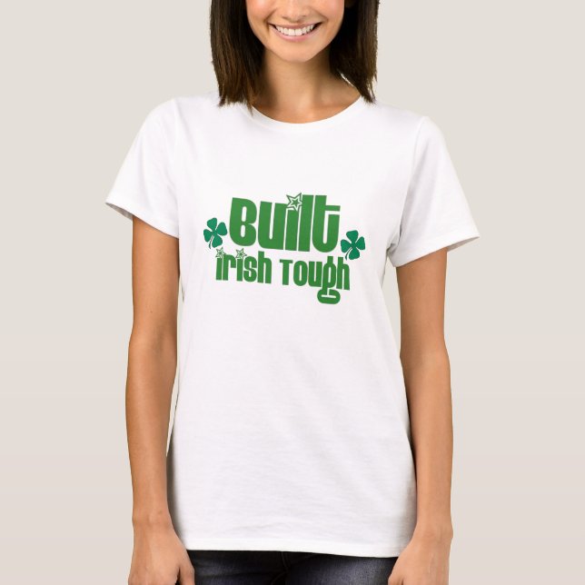 Camiseta Irish Construido Tough Shamrock (Anverso)