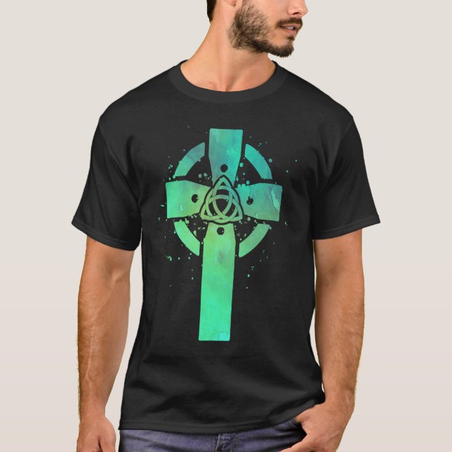 Camiseta Irish Cross Celtic Trinity Knot Triquetra Christia (Anverso)