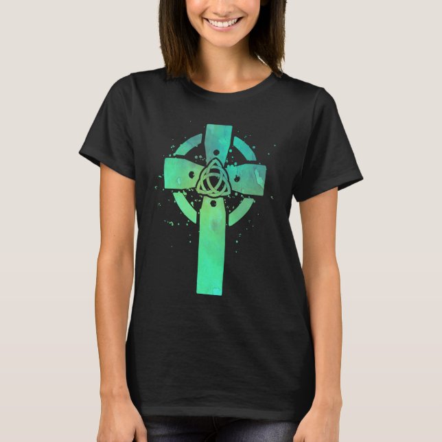 Camiseta Irish Cross Celtic Trinity Knot Triquetra Christia (Anverso)