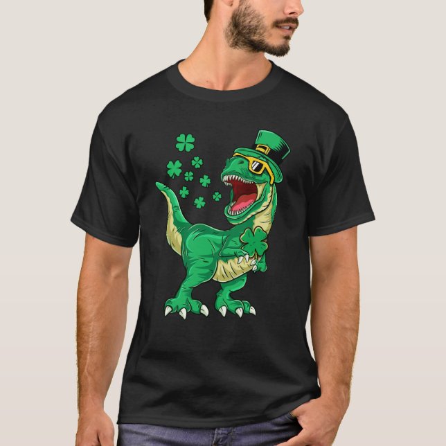 Camiseta Irish Dinosaur rex Happy St Patrick's Day Toddlers (Anverso)