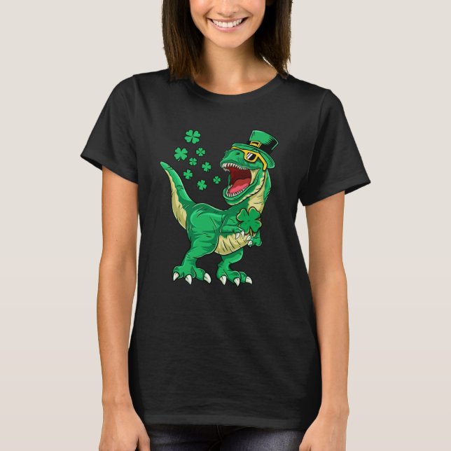 Camiseta Irish Dinosaur rex Happy St Patrick's Day Toddlers (Anverso)