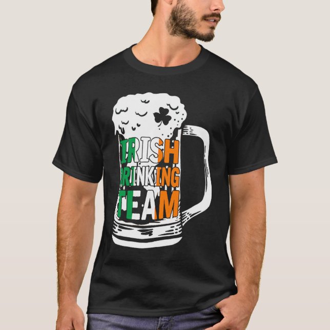 Camiseta Irish Drinking Team Beer  Ireland Flag Patrick's D (Anverso)