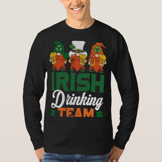 Camiseta Irish Drinking Team Drinking Beer Gnome  Patricks  (Anverso)
