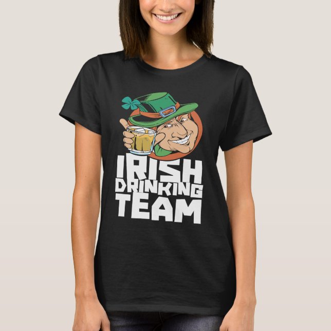 Camiseta Irish Drinking Team St Patricks Day Ireland Leprec (Anverso)