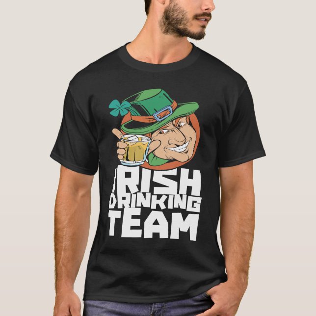 Camiseta Irish Drinking Team St Patricks Day Ireland Leprec (Anverso)