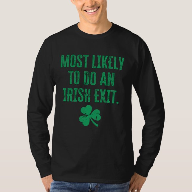 Camiseta Irish Exit And Shamrock  St Patrick's Day (Anverso)