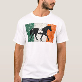 Camiseta Irish Flag Horse with Shamrock Vintage Art
