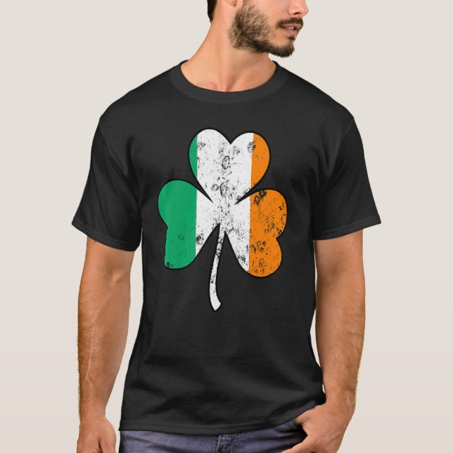 Camiseta Irish Flag Shamrock Happy St Patrick's Day Go Luck (Anverso)