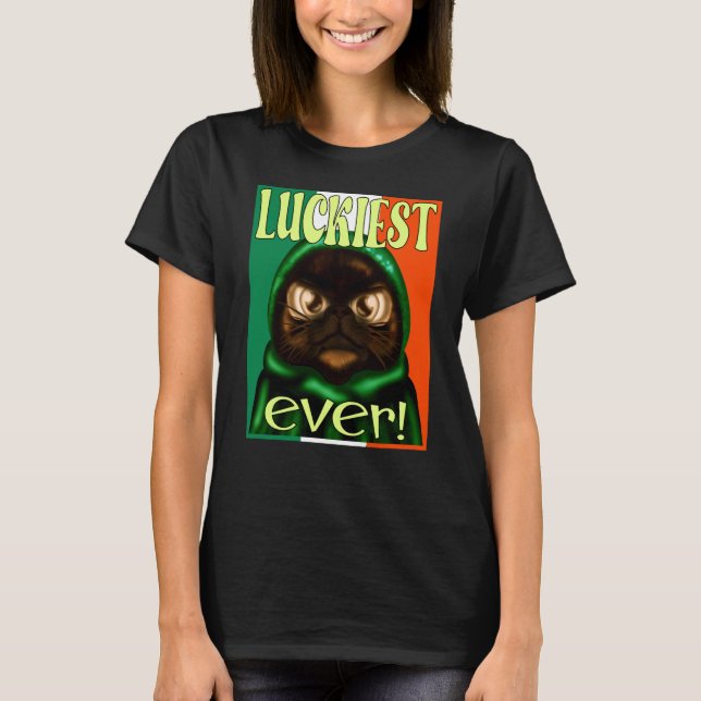 CAMISETA IRISH FLAG ST PATRICK'S CAT (Anverso)