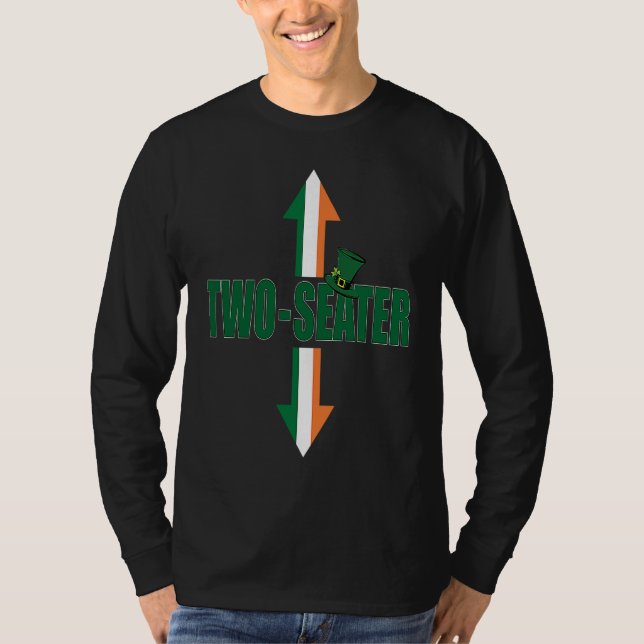 Camiseta Irish Flag Two Seater Party Trashy Adult Humor (Anverso)