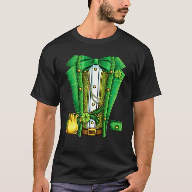Camiseta Irish Formal Leprechaun Costume Suit Tuxedo St Pat (Anverso)