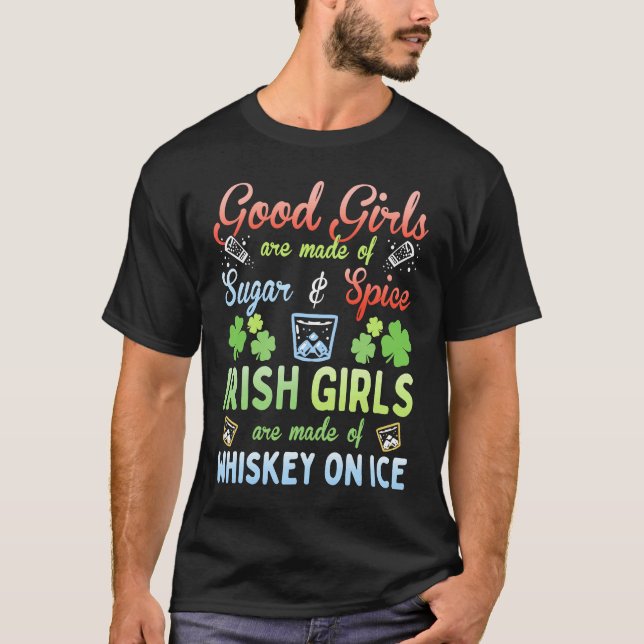 Camiseta Irish Girls are Whiskey on Ice St Patrick's Day (Anverso)