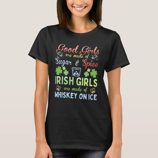 Camiseta Irish Girls are Whiskey on Ice St Patrick's Day (Anverso)