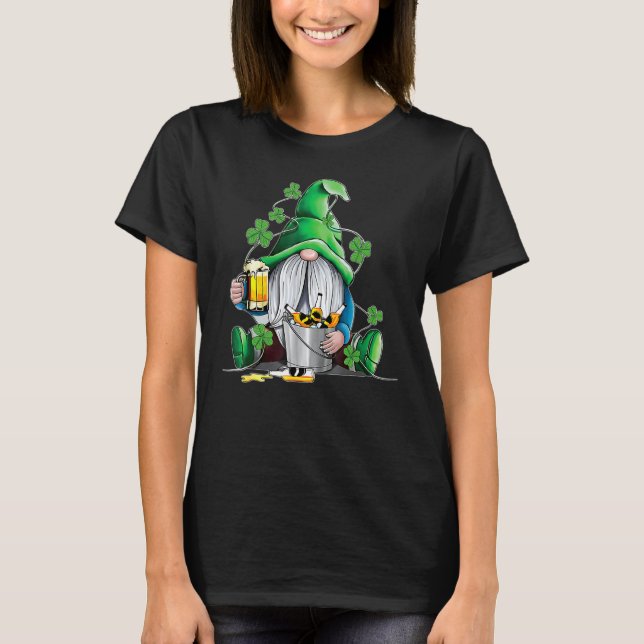 Camiseta Irish Gnome Drink Beer Lucky Shamrock Gnome St Pat (Anverso)