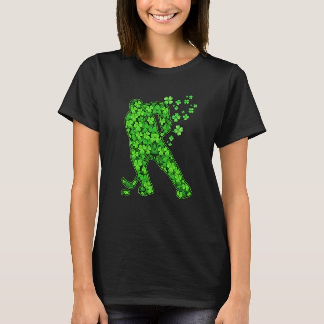 Camiseta Irish Hockey Player Shamrock St Patrick's Day (Anverso)