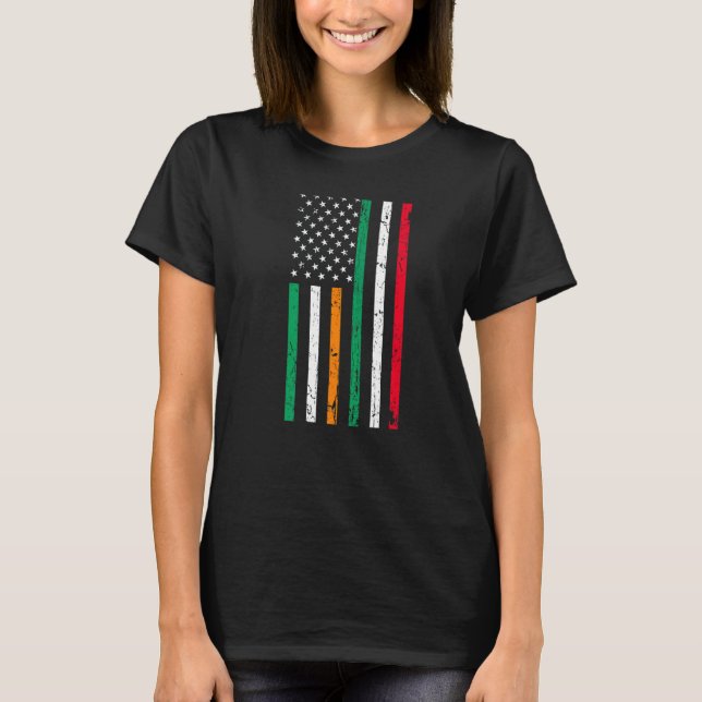 Camiseta Irish Italian American Flag Ireland Italy USA Prid (Anverso)