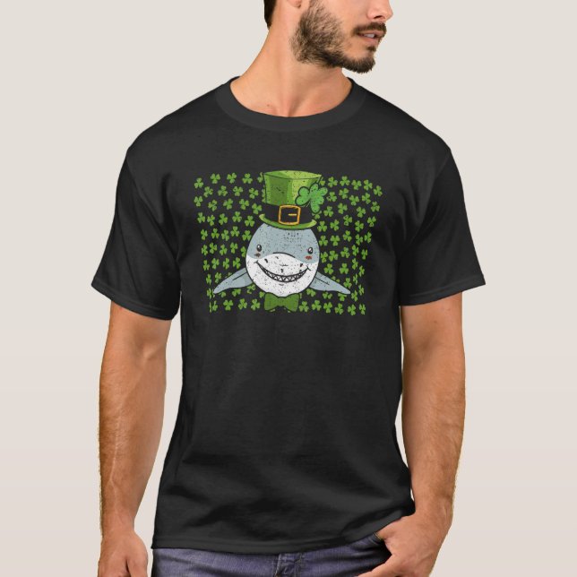 Camiseta Irish Leprechaun Shark Shamrock St Patricks Day An (Anverso)