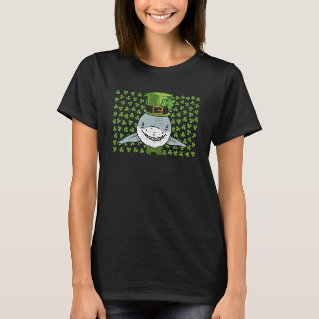 Camiseta Irish Leprechaun Shark Shamrock St Patricks Day An (Anverso)
