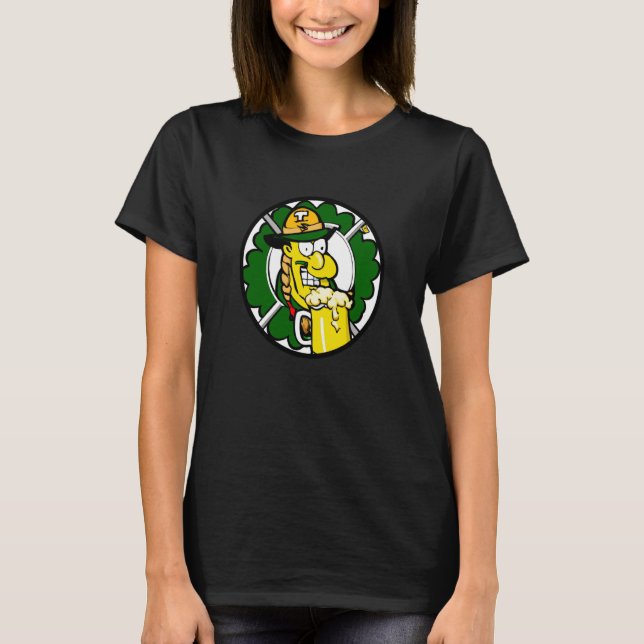 Camiseta Irish lucky shamrock with beer mug St Patricks Day (Anverso)