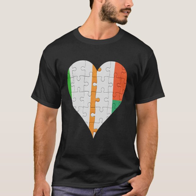 Camiseta Irish Malagasy Flag Heart (Anverso)