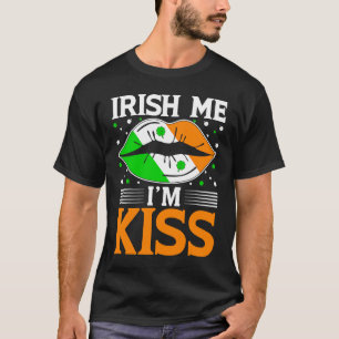 Camiseta Irish Me m'm Kiss Bebe Lips St Patricks Day