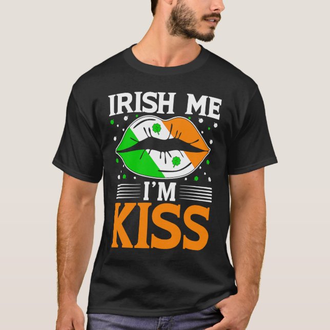 Camiseta Irish Me m'm Kiss Bebe Lips St Patricks Day (Anverso)