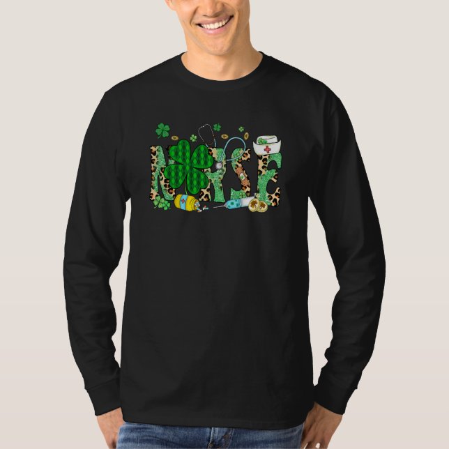 Camiseta Irish Nurse Stethoscope Scrub St Patricks Day Nurs (Anverso)