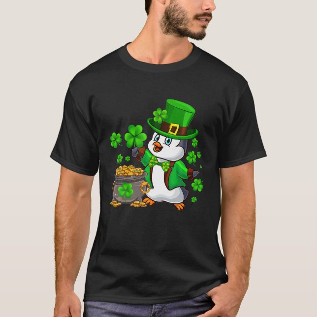 Camiseta Irish Penguin Shamrock St Patricks Day Penguin Iri (Anverso)
