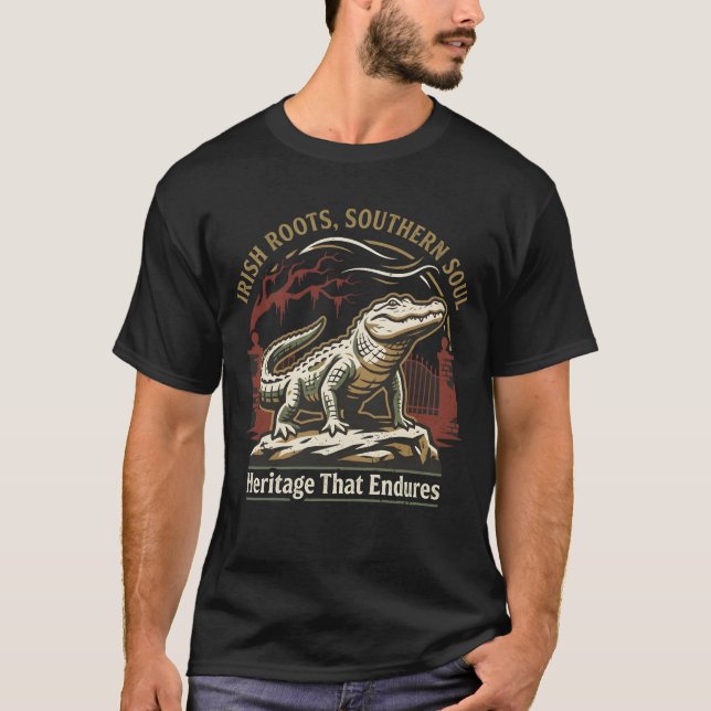 Camiseta Irish Roots Southern Soul Alligator (Anverso)